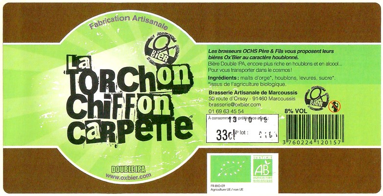 Etiquette BRASSERIE DE MARCOUSSIS 14