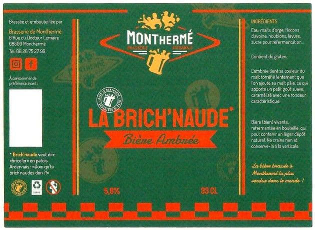 Etiquette BRASSERIE DE MONTHERME 08