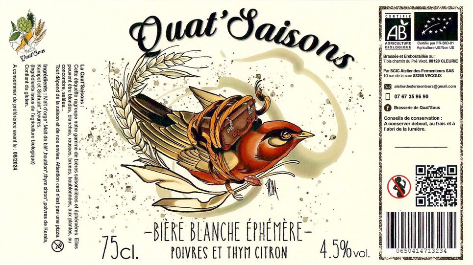 Etiquette BRASSERIE DE QUAT'SOUS 11