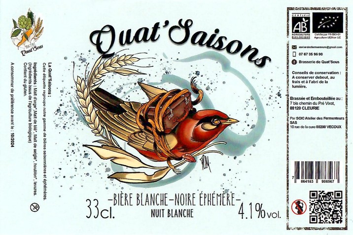 Etiquette BRASSERIE DE QUAT'SOUS 18