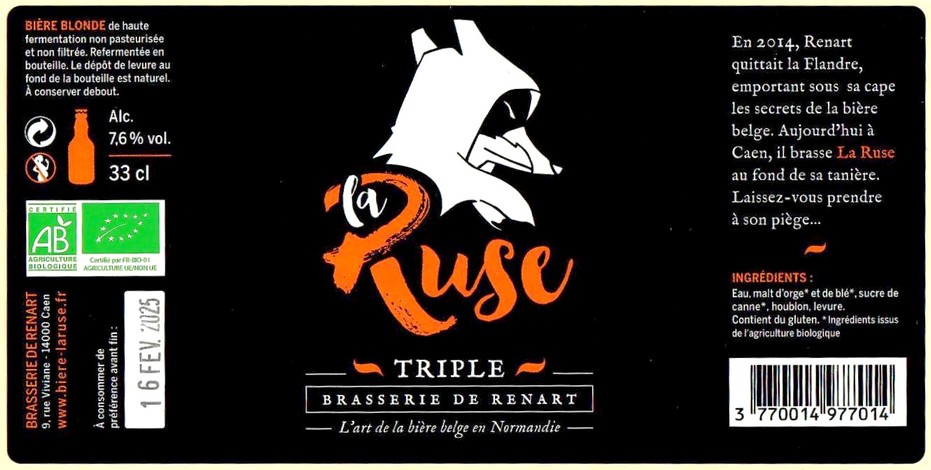 Etiquette BRASSERIE DE RENART 02