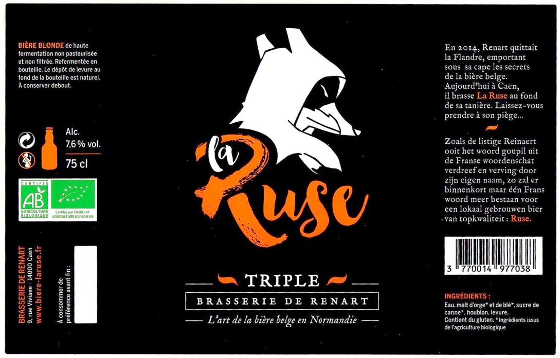 Etiquette BRASSERIE DE RENART 03