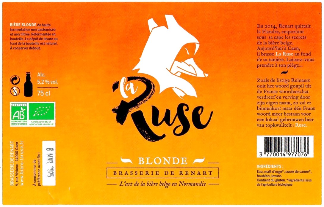 Etiquette BRASSERIE DE RENART 04