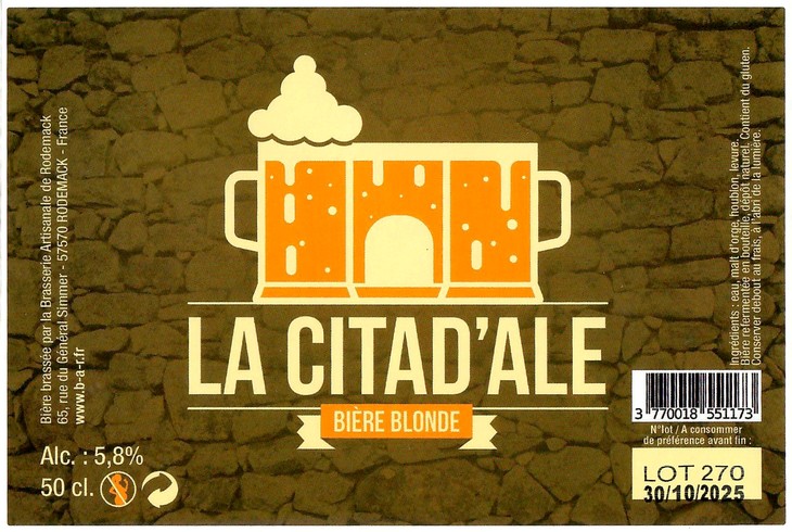 Etiquette BRASSERIE DE RODEMACK 59