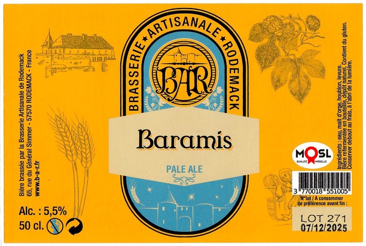 Etiquette BRASSERIE DE RODEMACK 60