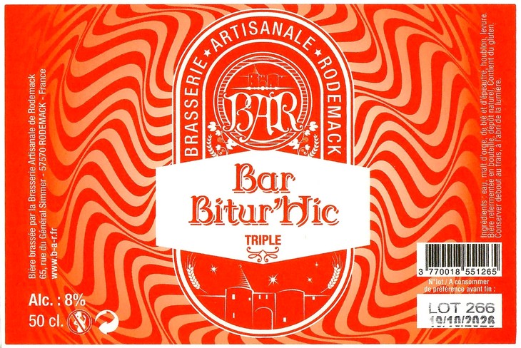 Etiquette BRASSERIE DE RODEMACK 63