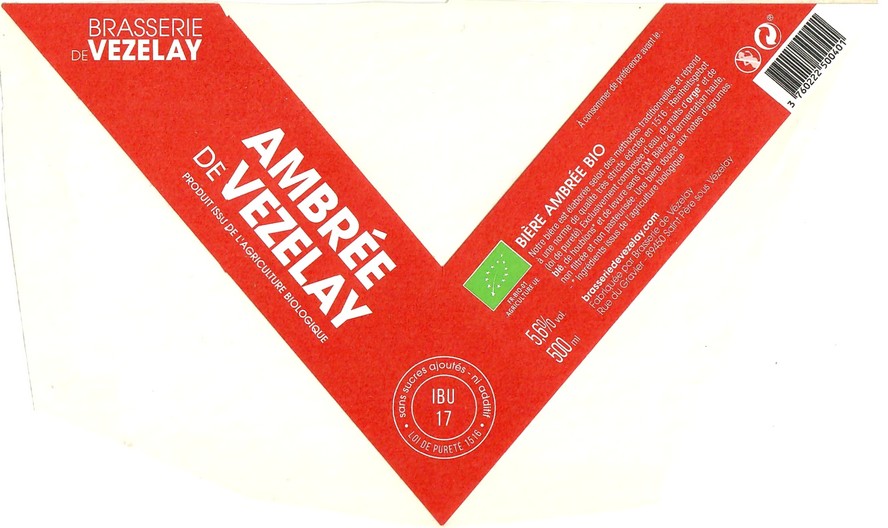 Etiquette BRASSERIE DE VEZELAY 03