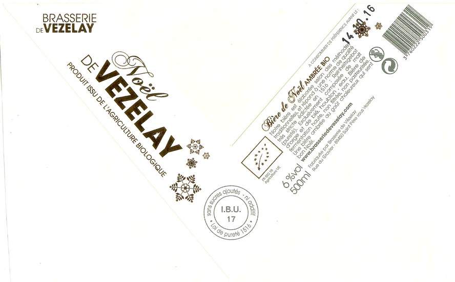 Etiquette BRASSERIE DE VEZELAY 19