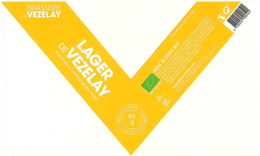 Etiquette BRASSERIE DE VEZELAY 34
