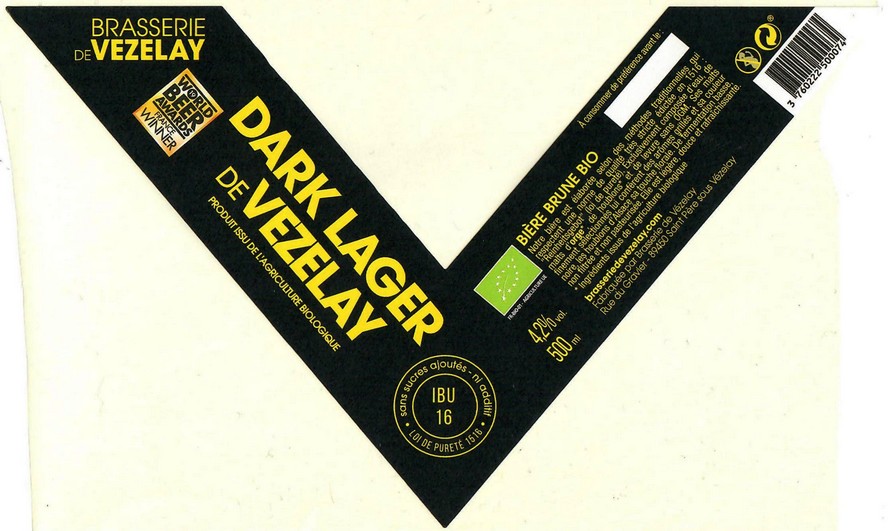 Etiquette BRASSERIE DE VEZELAY 36
