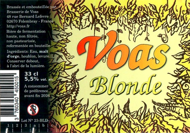 Etiquette BRASSERIE DE VOAS 17