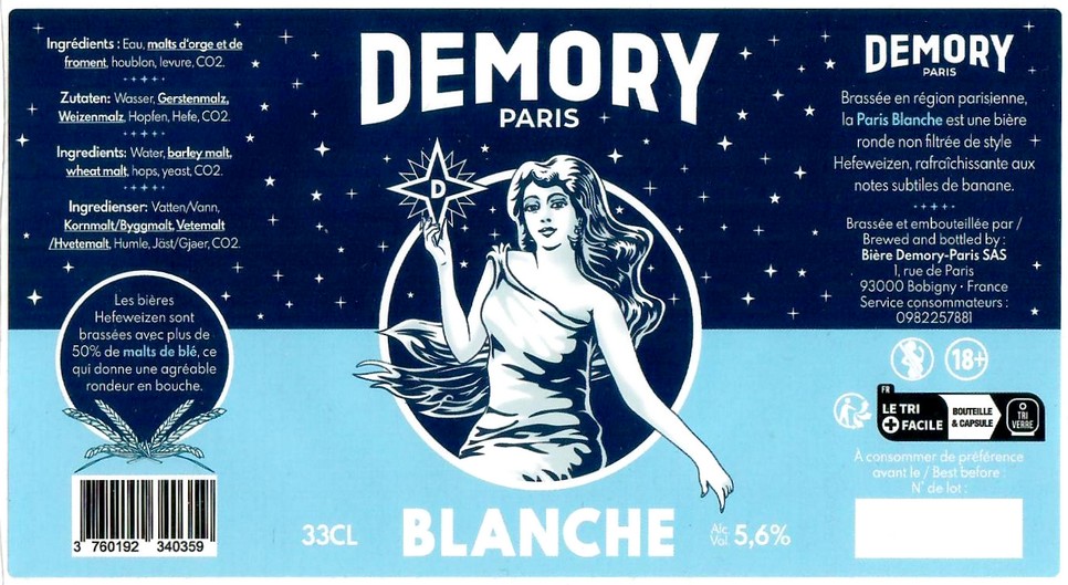 Etiquette BRASSERIE DEMORY 09