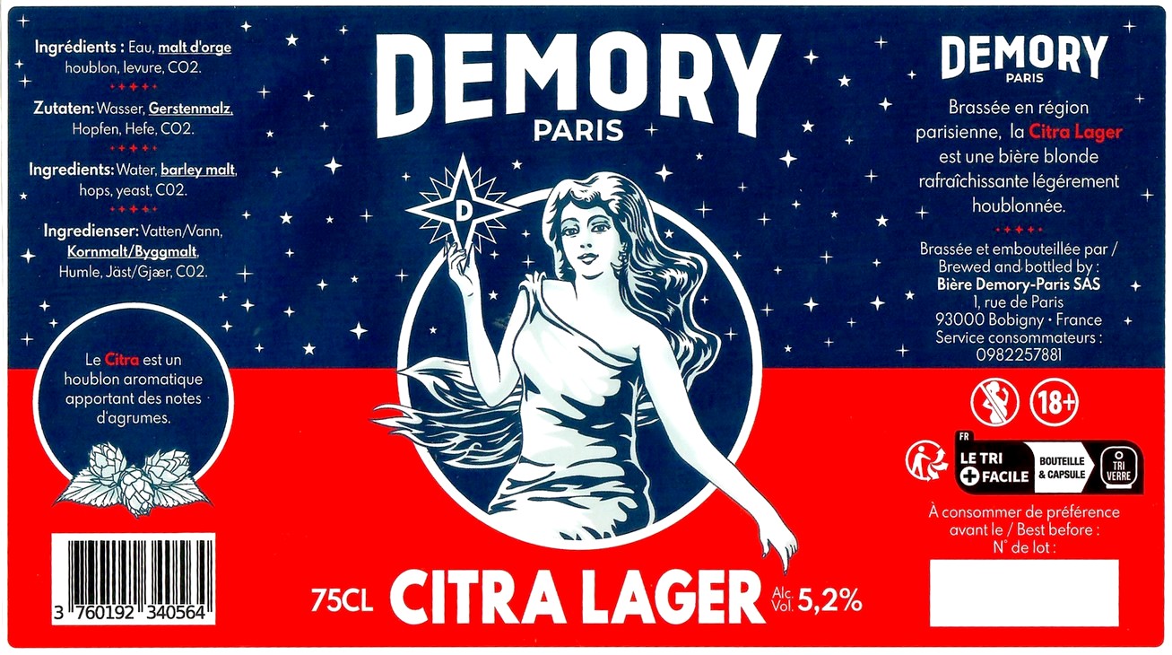 Etiquette BRASSERIE DEMORY 16