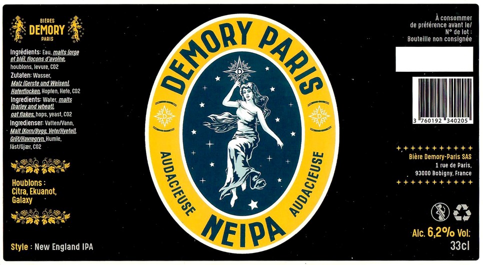 Etiquette BRASSERIE DEMORY 19