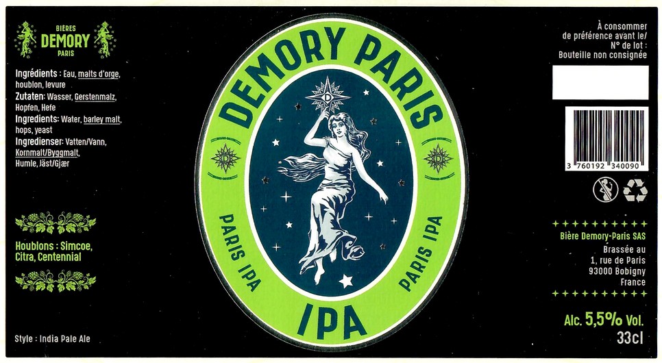 Etiquette BRASSERIE DEMORY 20