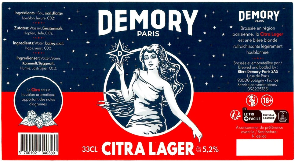 Etiquette BRASSERIE DEMORY 43