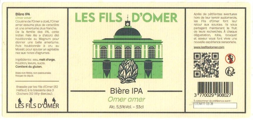 Etiquettte BRASSERIE DES 3 CLOCHERS 39