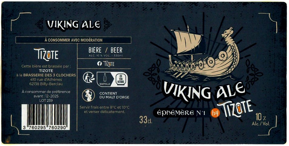 Etiquettte BRASSERIE DES 3 CLOCHERS 43