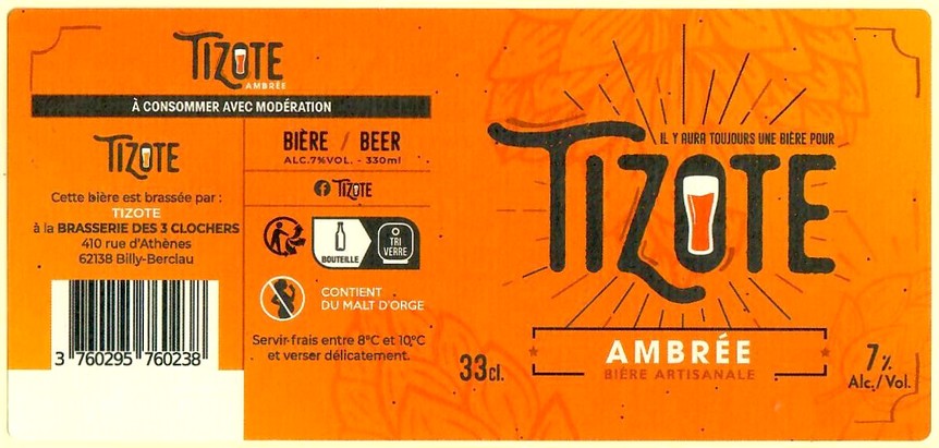 Etiquettte BRASSERIE DES 3 CLOCHERS 49