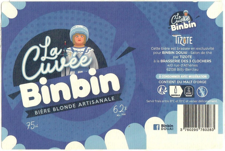 Etiquette BRASSERIE DES 3 CLOCHERS 56