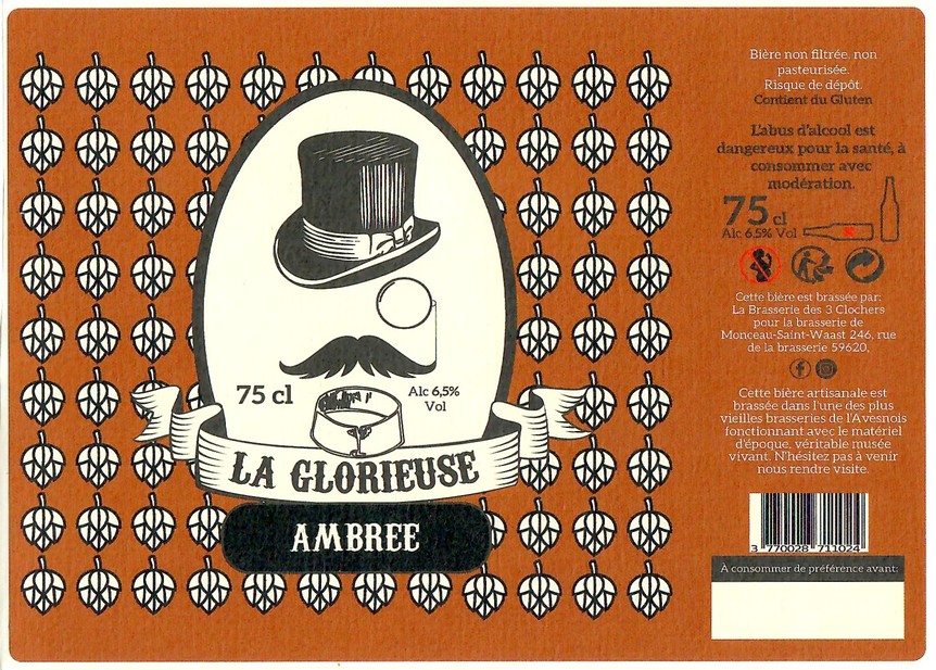 Etiquette BRASSERIE DES 3 CLOCHERS 60