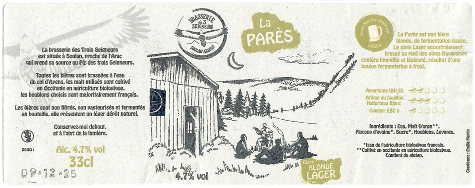 Etiquette BRASSERIE DES 3 SEIGNEURS 01