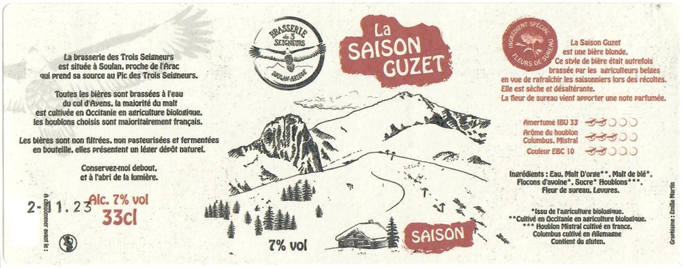 Etiquette BRASSERIE DES 3 SEIGNEURS 03