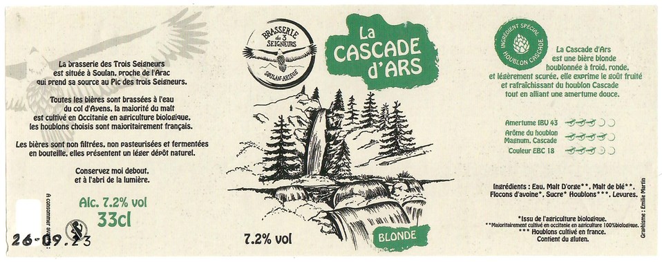 Etiquette BRASSERIE DES 3 SEIGNEURS 04