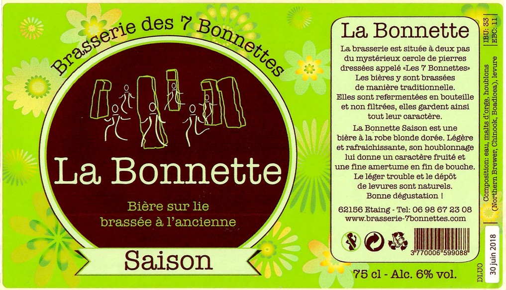 Etiquette BRASSERIE DES 7 BONNETTES 67