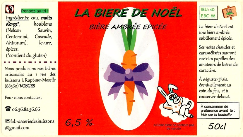 Etiquette BRASSERIE DES BUISSONS 01