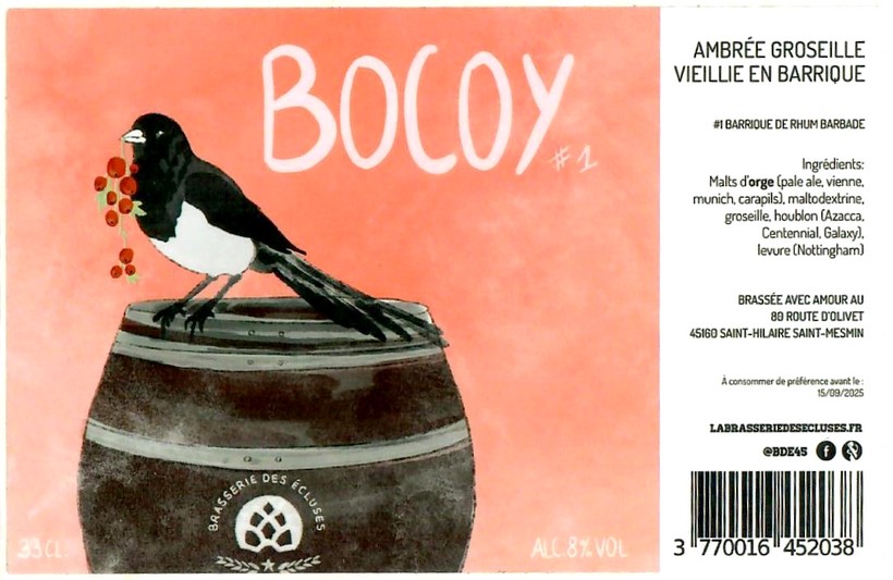 Etiquette BRASSERIE DES ECLUSES 30