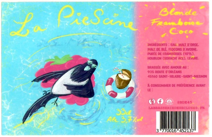 Etiquette BRASSERIE DES ECLUSES 44