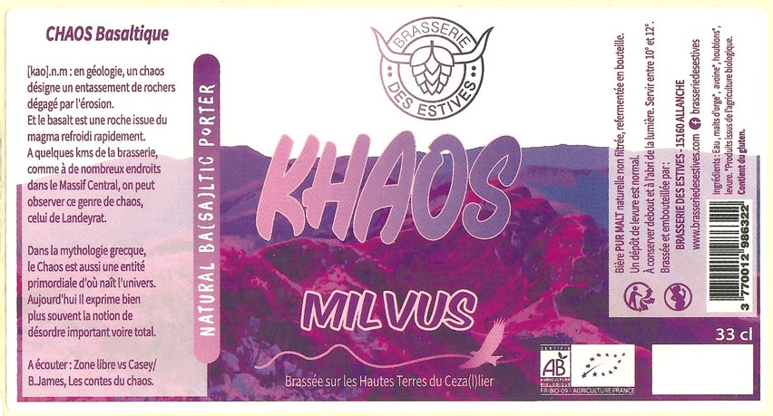 Etiquette BRASSERIE DES ESTIVES 09