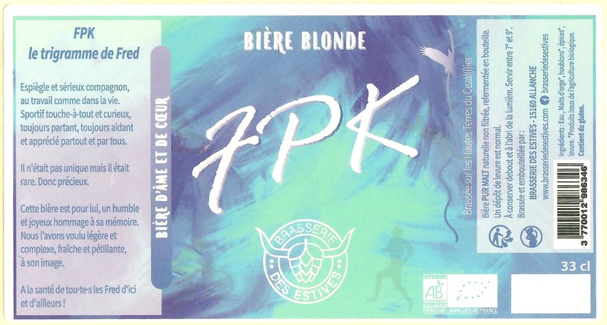 Etiquette BRASSERIE DES ESTIVES 12