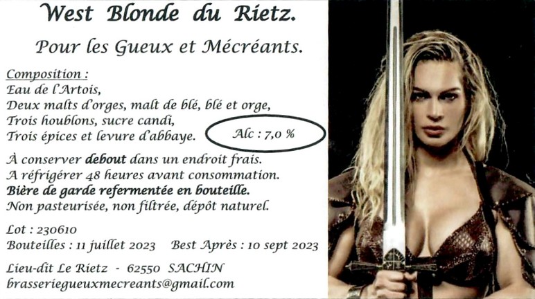 Etiquette BRASSERIE DES GUEUX ET MECREANTS 16