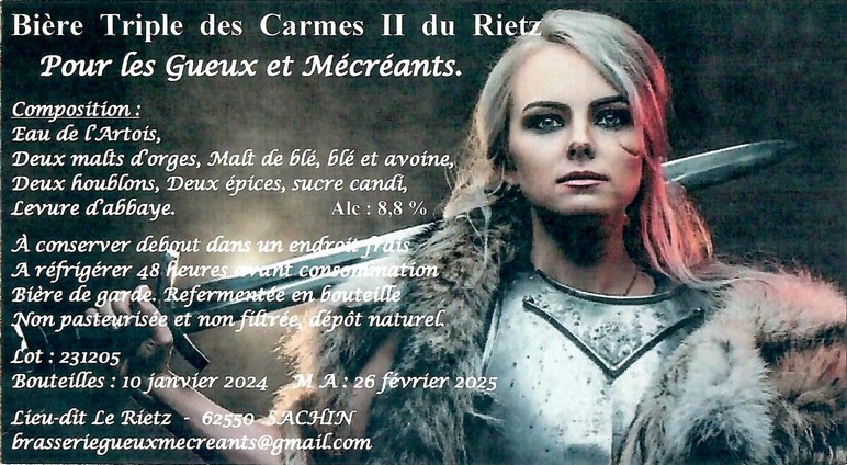 Etiquette BRASSERIE DES GUEUX ET MECREANTS 27