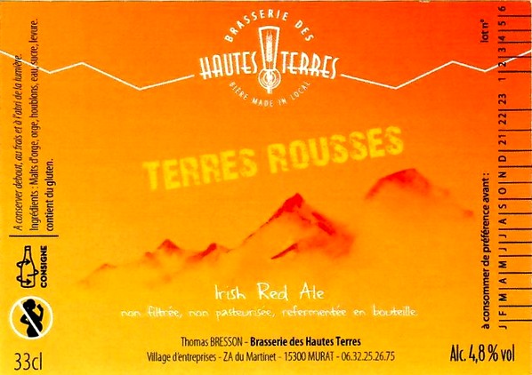 etiquette BRASSERIE DES HAUTES TERRES 01