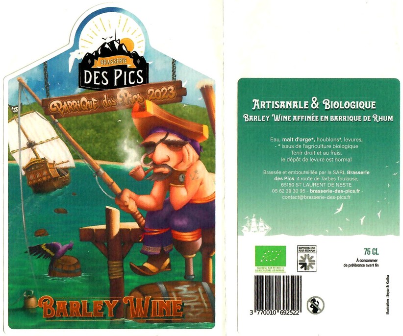 Etiquette BRASSERIE DES PICS 46