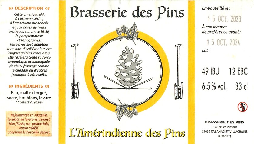 Etiquette BRASSERIE DES PINS 06
