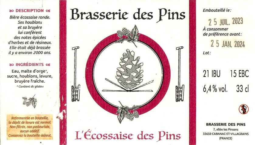 Etiquette BRASSERIE DES PINS 07