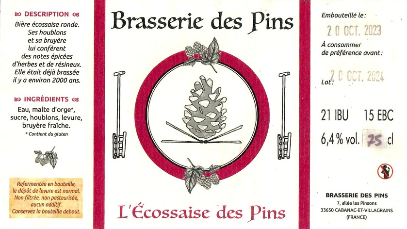 Etiquette BRASSERIE DES PINS 08