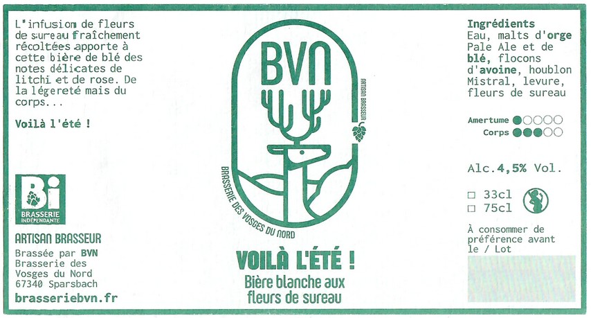 Etiquette BRASSERIE DES VOSGES DU NORD 02