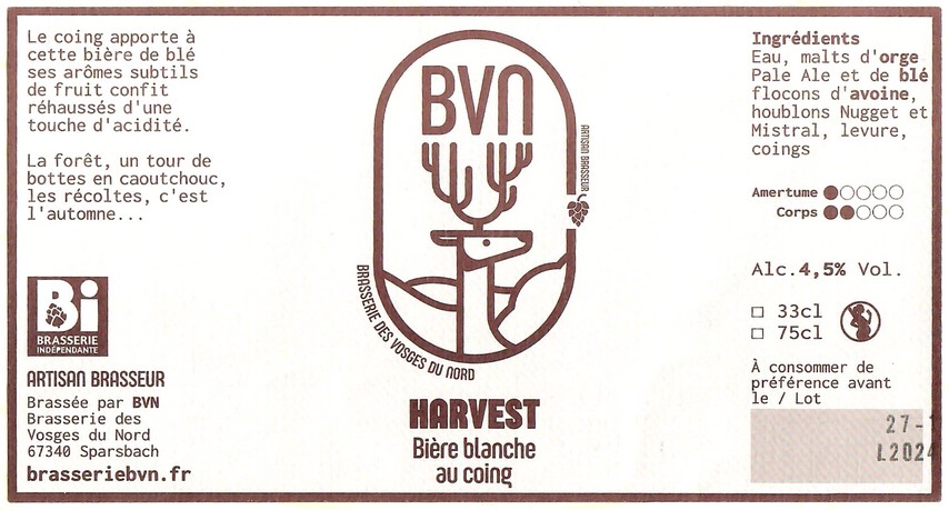 Etiquette BRASSERIE DES VOSGES DU NORD 05