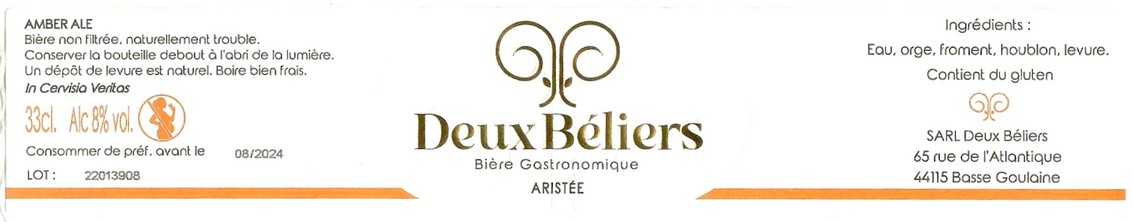 Etiquette BRASSERIE DEUX BELIERS 01