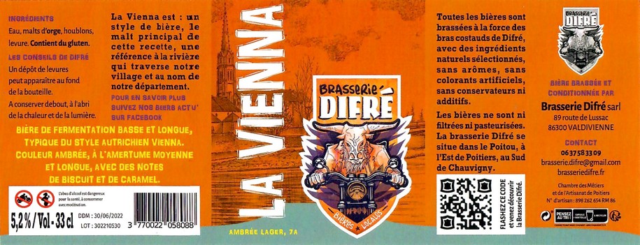 Etiquette BRASSERIE DIFRE 06