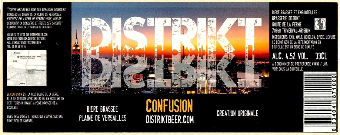 Etiquette BRASSERIE DISTRIKT 05