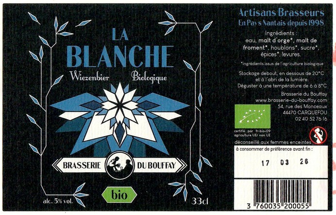 Etiquette BRASSERIE DU BOUFFAY 61