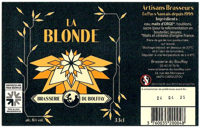 Etiquette BRASSERIE DU BOUFFAY 64