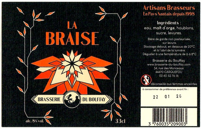 Etiquette BRASSERIE DU BOUFFAY 65