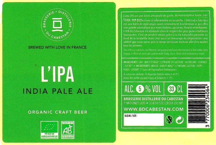 Etiquette BRASSERIE DU CABESTAN 01